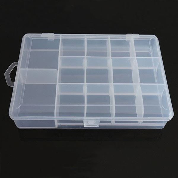 Foto de Caja de plástico modular para clasificar componentes, 35x130x180mm