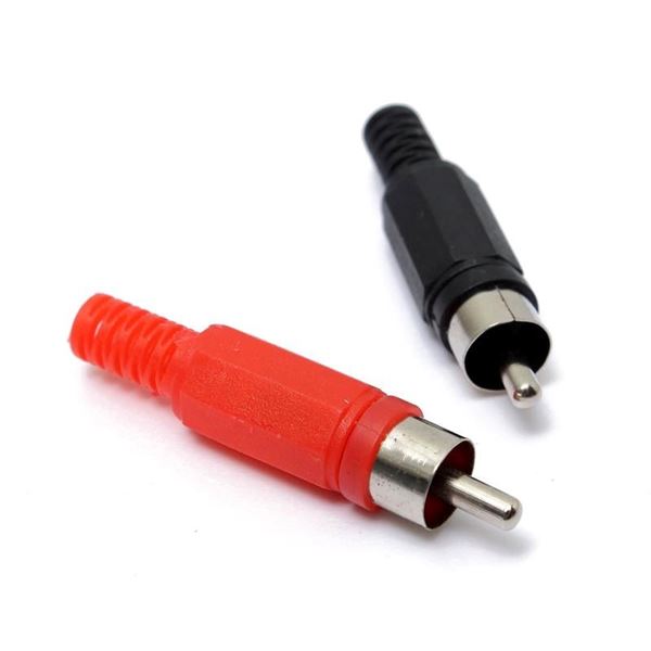 Conector RCA macho, , 1 rojo y 1 negro