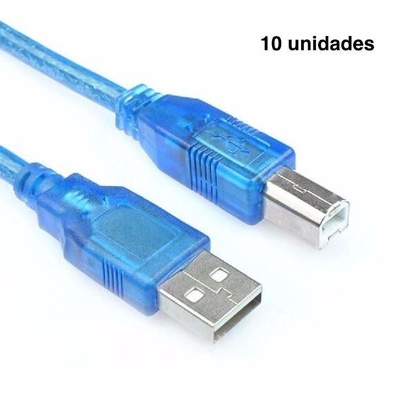 Cable USB tipo A/B, de 30cm, 10 uds