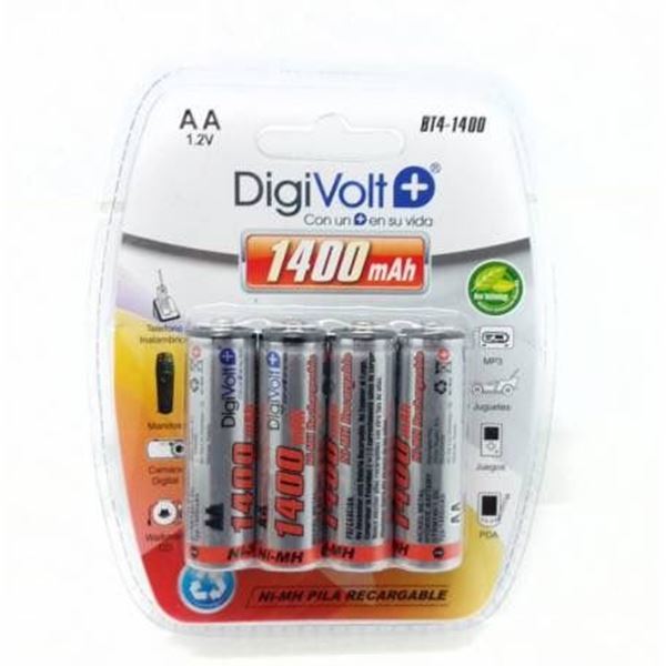 Pilas recargables AA, 1,2V, 1400mAh