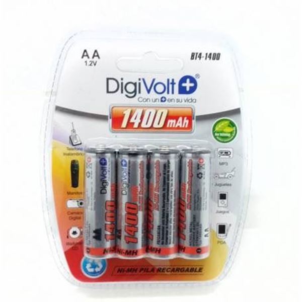 Pilas recargables AA, 1,2V, 1400mAh