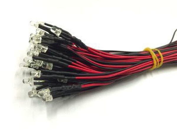 Diodo LED de 5mm blanco, cableado