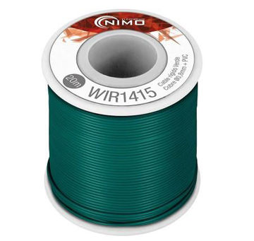 Cable rígido AWG21, hilo de 0,8mm, 20mts Verde