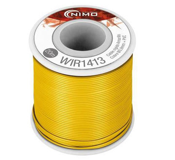 Cable rígido AWG21, hilo de 0,8mm, 20mts Amarillo