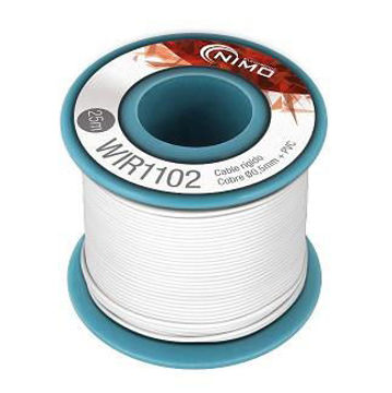 Cable rigido AWG24 de 0,5mm, 25mts, Blanco