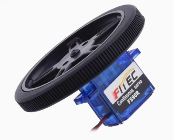 Mini Servo de 360º 9g FS90R con rueda