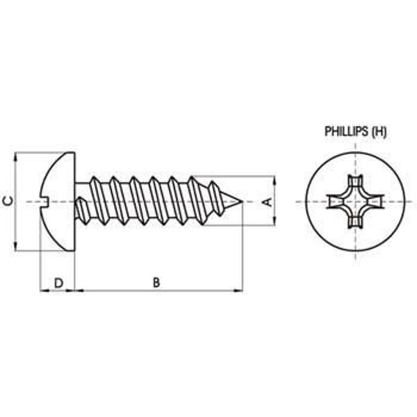 Tornillo rosca chapa DIN 7981 - A 2.9mm B 9.5mm